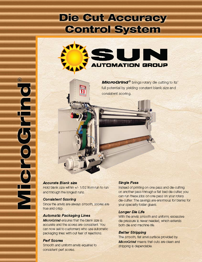 Conozca más acerca del Sistema MicroGrind en el folleto de Sun Automation Group.